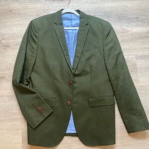 H&M Green Sport Coat Slim Fit linen blend Blazer